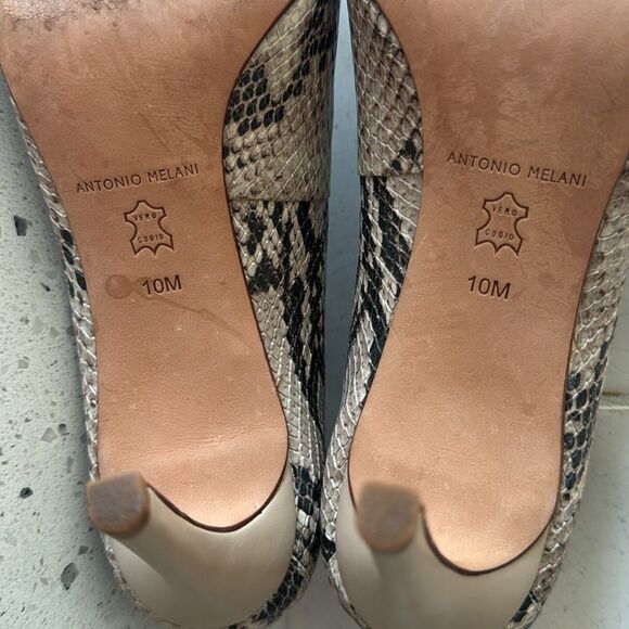 Antonio Melani Paton Leather Elegant Snake Print Stilettos Pumps Heels Size 10M - Picture 9 of 12